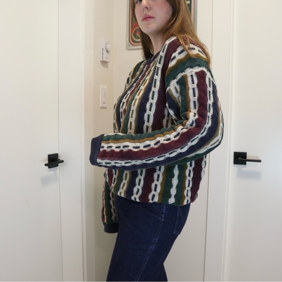 Vintage 90s 3D Knit Sweater - Picture 3 of 5